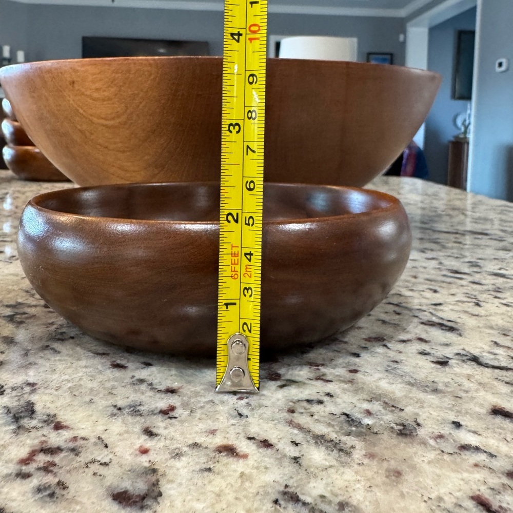 Vintage Wooden Salad Bowl Set - Picture 16 of 16